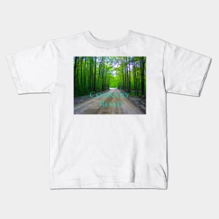 Deep in the Woods of Northern Michigan, the Dirt Country Road Leads to Adventure. Kids T-Shirt